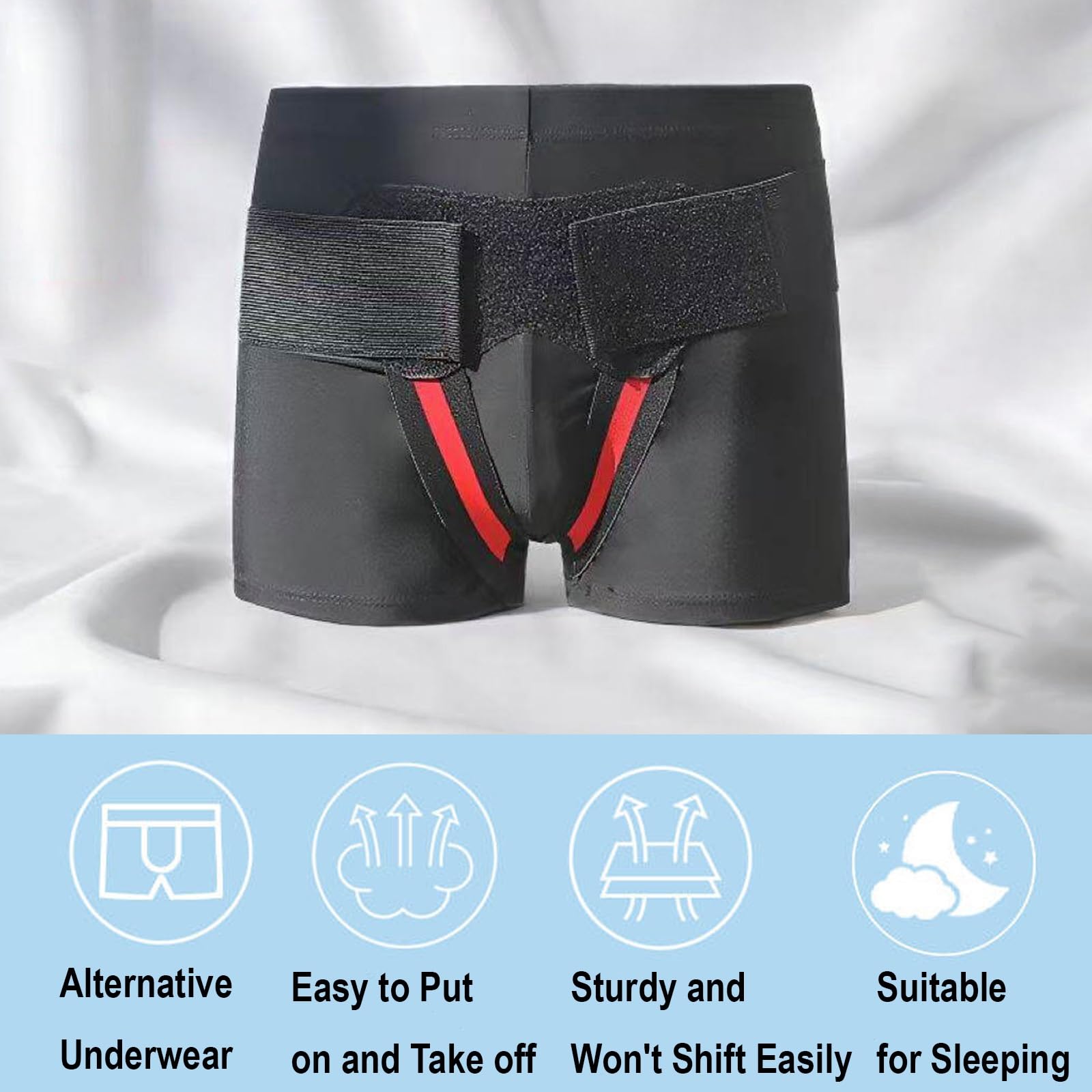 Cintura Ernia Inguinale Uomo, Ernia Inguinale Uomo per Uomo e Donna, Slip Ernia Inguinale Regolabile con 2 Cuscinetti Compressivi Rimovibili, Sollievo dal Dolore(Large)