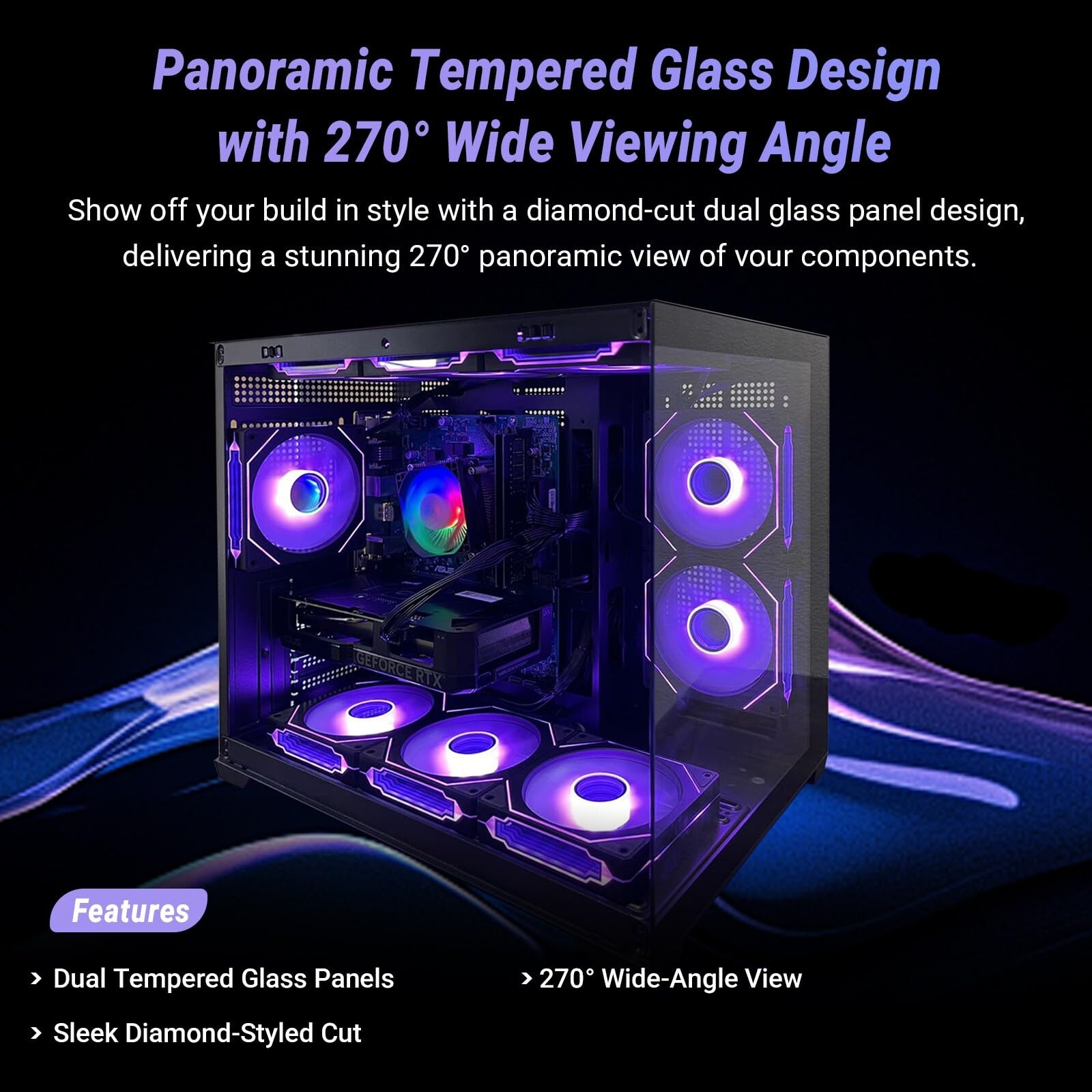 Gaming PC Desktop Computer – i7 11th Gen up to 4.9 GHz 16 Threads, RTX 2080 8GB, 32GB DDR4 RAM, 1TB NVMe SSD, Wi-Fi 6 & BT 5.4, 9× ARGB RGB Fans, Win11, 650W PSU, VR Ready Streaming Gaming Tower