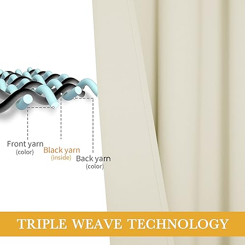 Miniatura 24 de RYB HOME Juego de 2 paneles de cortinas opacas grises de 63 pulgadas de largo, cortinas sólidas resistentes para oscurecer la habitación