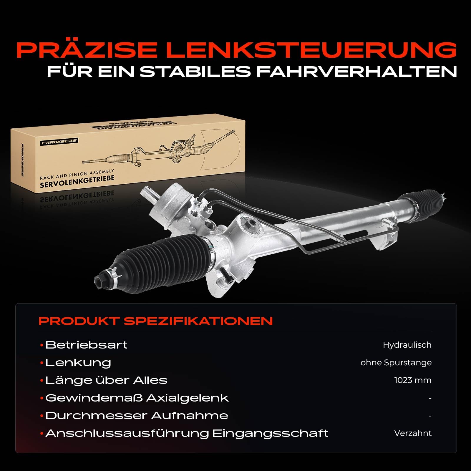 Frankberg Lenkgetriebe Servolenkgetriebe Hydraulisch für Linkslenker Kompatibel mit A4 8D2 B5 1.6L-2.8L 1994-2000 Superb I 3U4 2001-2008 P.a.s.s.a.t 3B2 3B3 1996-2000 Replace# 4D0419801B