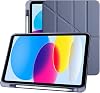 Class Apple iPad 10.9 inch 2022 10. Generation Compatible Smart Case, Apple Pencil Pen Holder, Trifold, Flexible, Matte, Shockproof Tablet Case Lila
