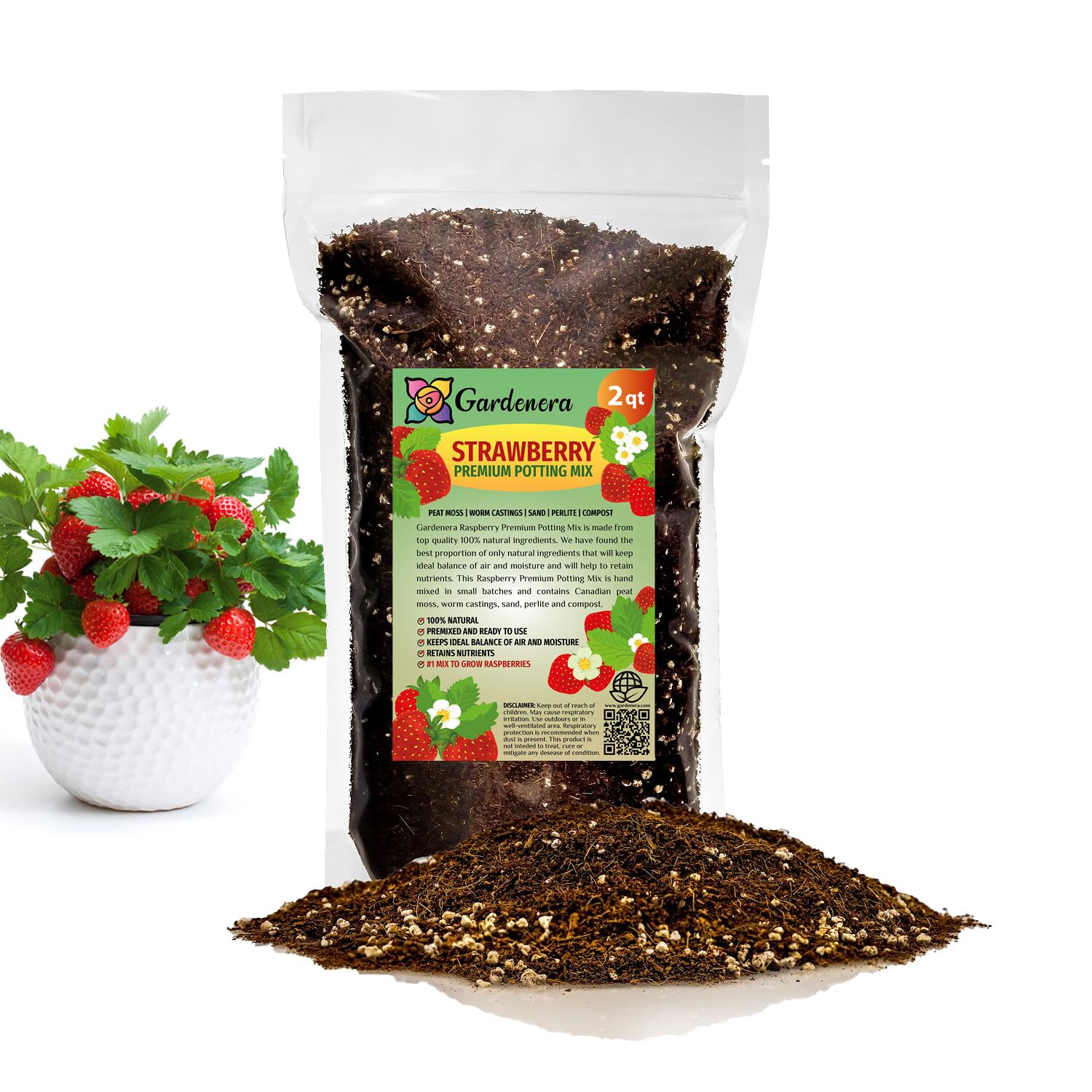 Strawberry Premium Potting Soil Mix, 2 Quart