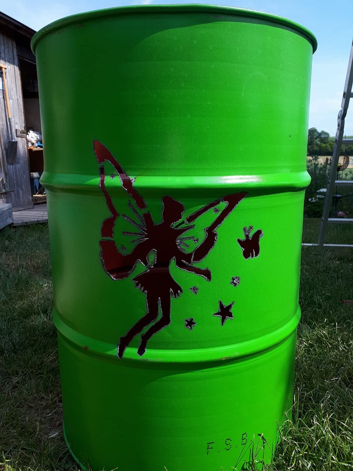 Feuertonne mit Wunschmotiv
