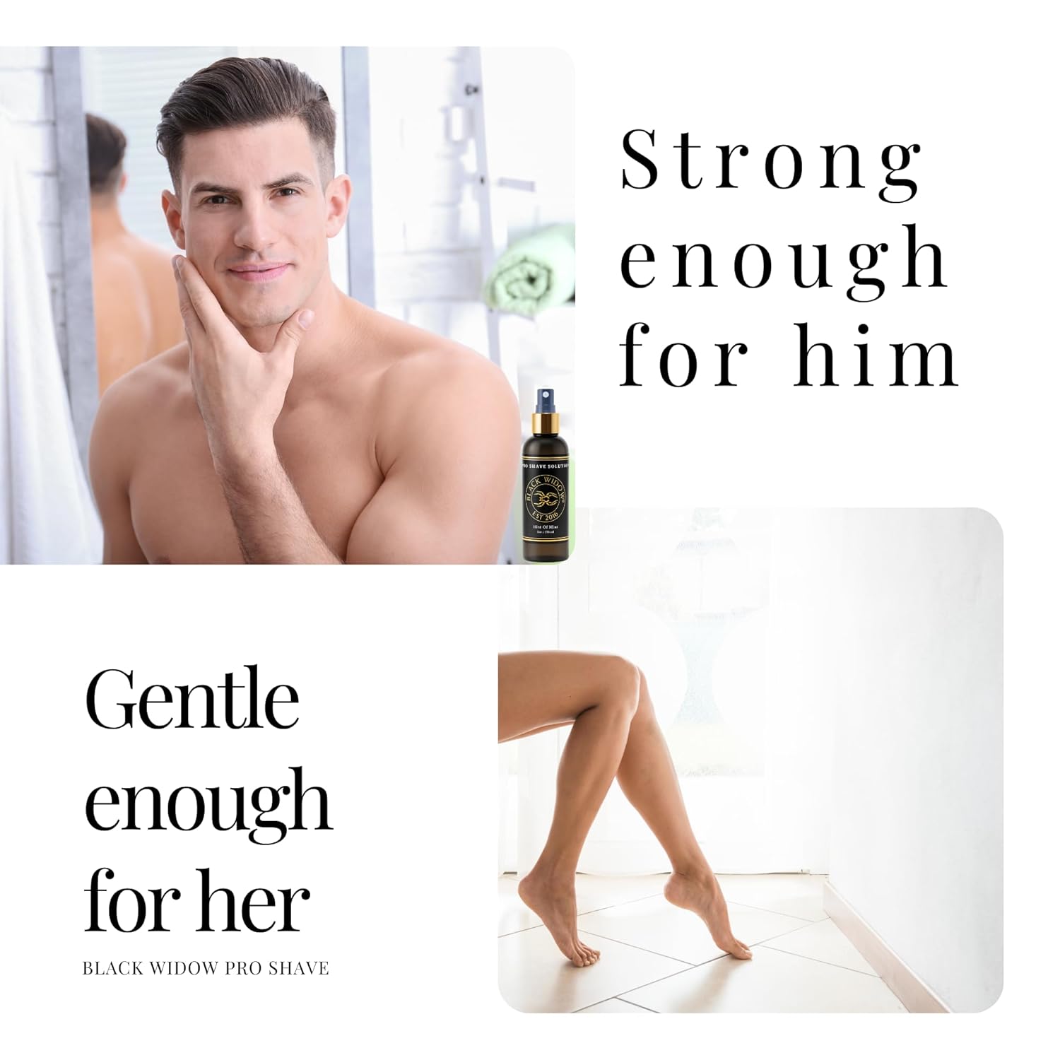 Black Widow Pro Shave Solution – No-Mess Shave Spray Lotion with Hint of Mint, Hydrating Slick Shaving Lotion for Men & Women, Reduces Razor Burn & Skin Irritation for Smooth, Comfortable Shaves - Image 8