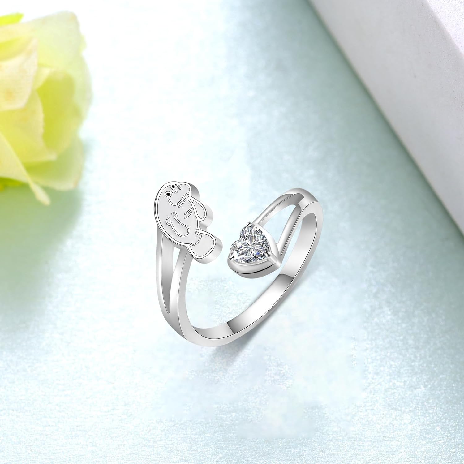 Manatee Gifts 925 Sterling Silver Manatee Ring Manatee Jewelry Gifts for Women