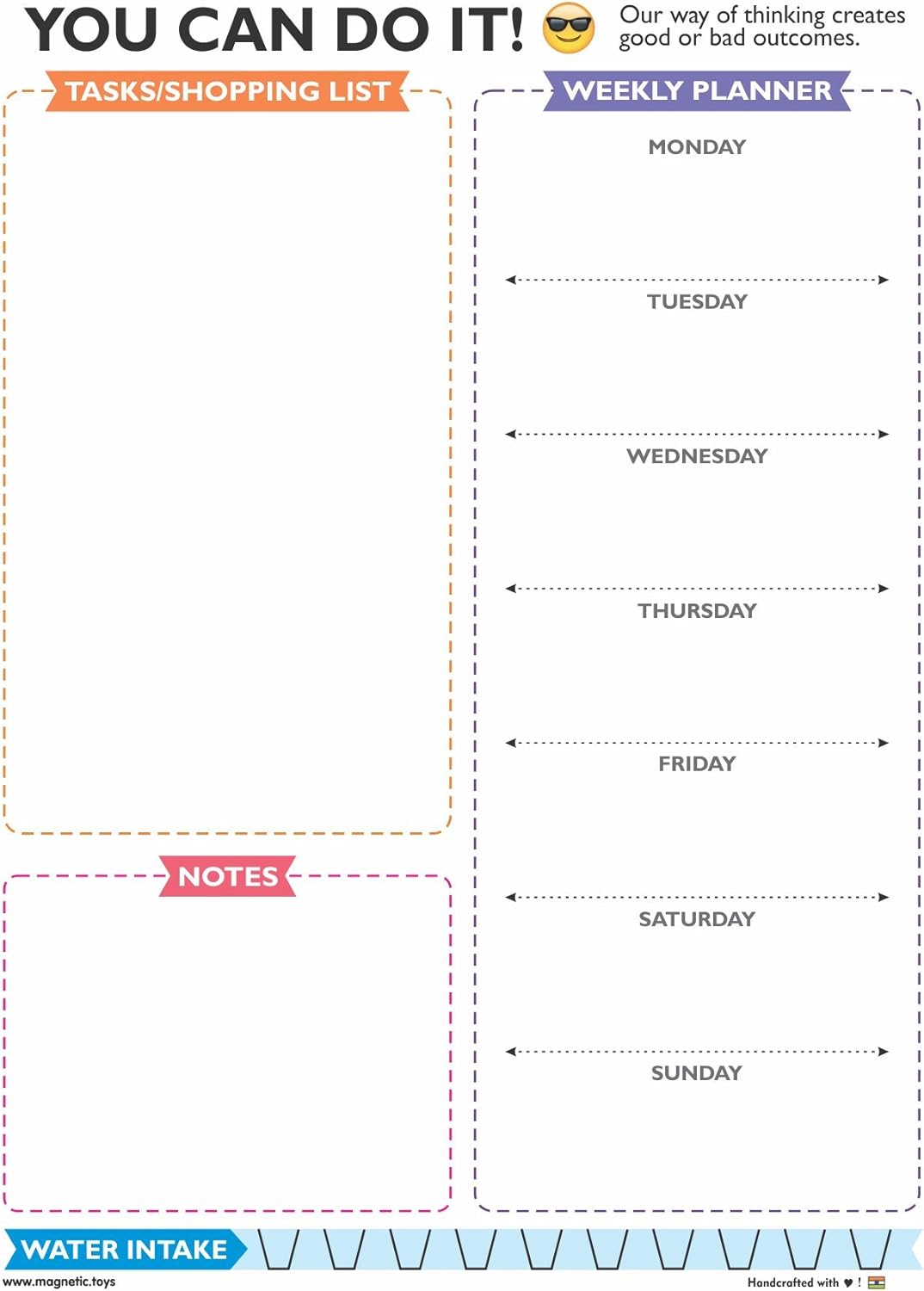 MFM TOYS Fridge Magnet Write-Erase A4 Size Planner Board! (Combo 1 (Flexible Planners 12x8in))