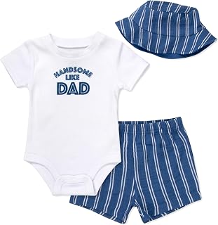 Baby Essentials Baby Boy 3 Piece Outfit Set with Bucket Hat, Spring & Summer Travel Baby Outfit Gift Set,3 months to 9 months
