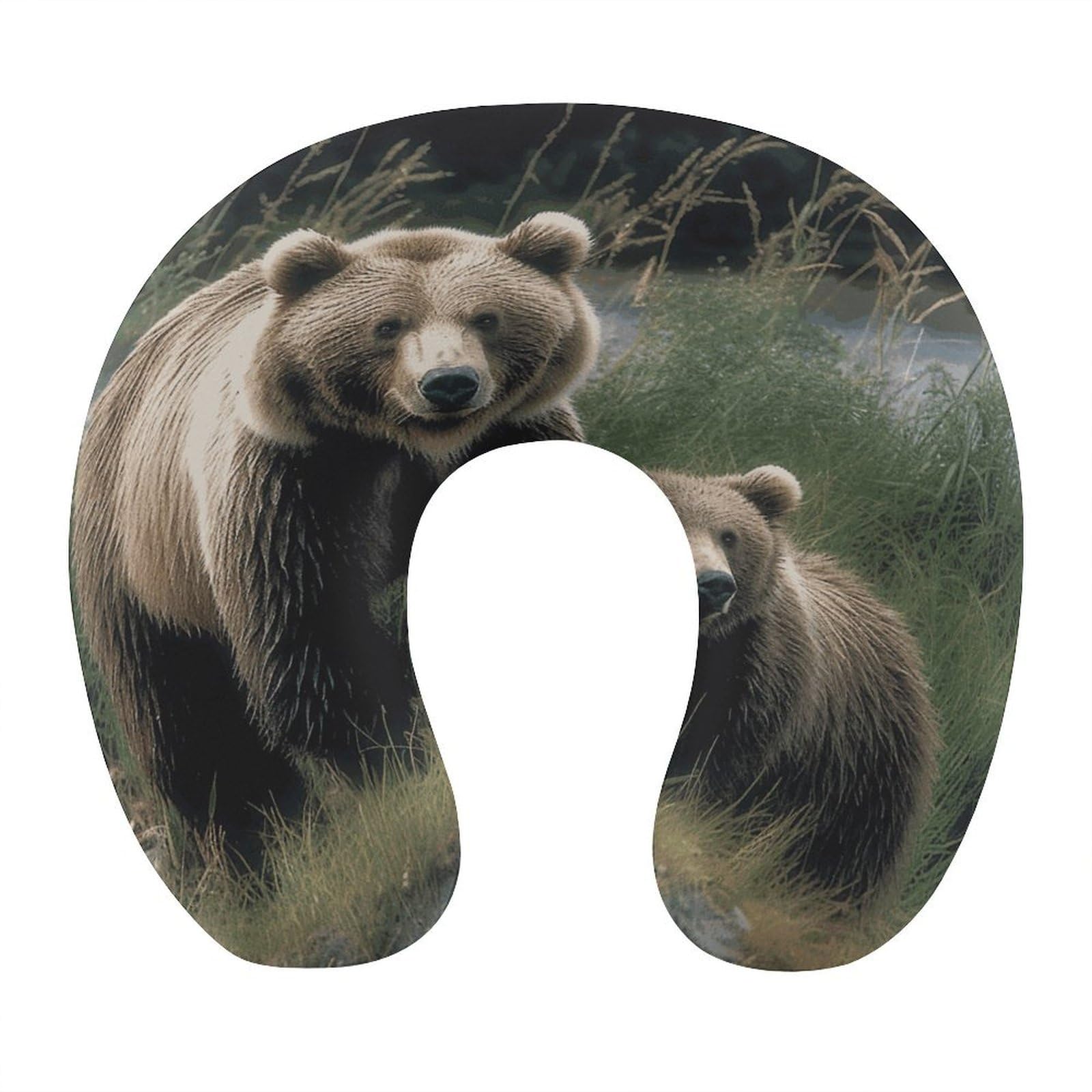 Btcowzrv Style A Mother And A Cub Bears U Shaped Neck Pillow Travel Pillows