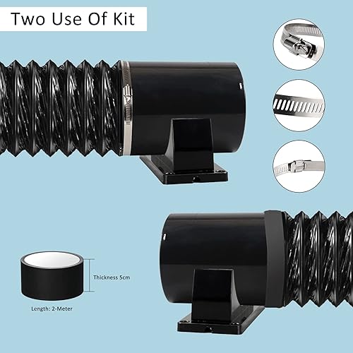 Miniatura 3 de Ventilador de escape de conducto de 4 pulgadas, ventiladores de entrada de escape, ventilador en línea ligero de ABS de 2 velocidades + manguera de