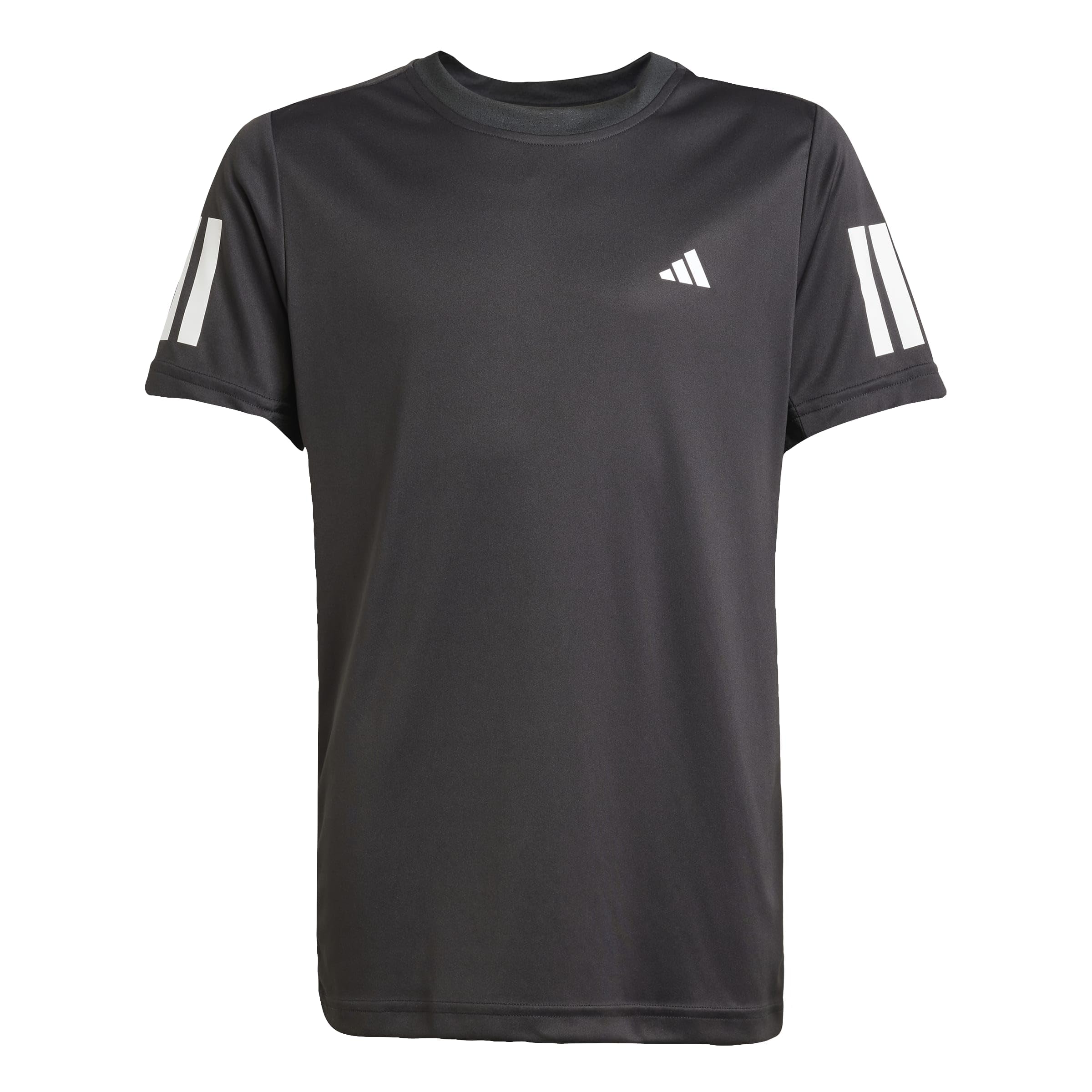 adidas Boy's Boys Club Tennis 3-Stripes T-Shirt, Black, 11-12 Years