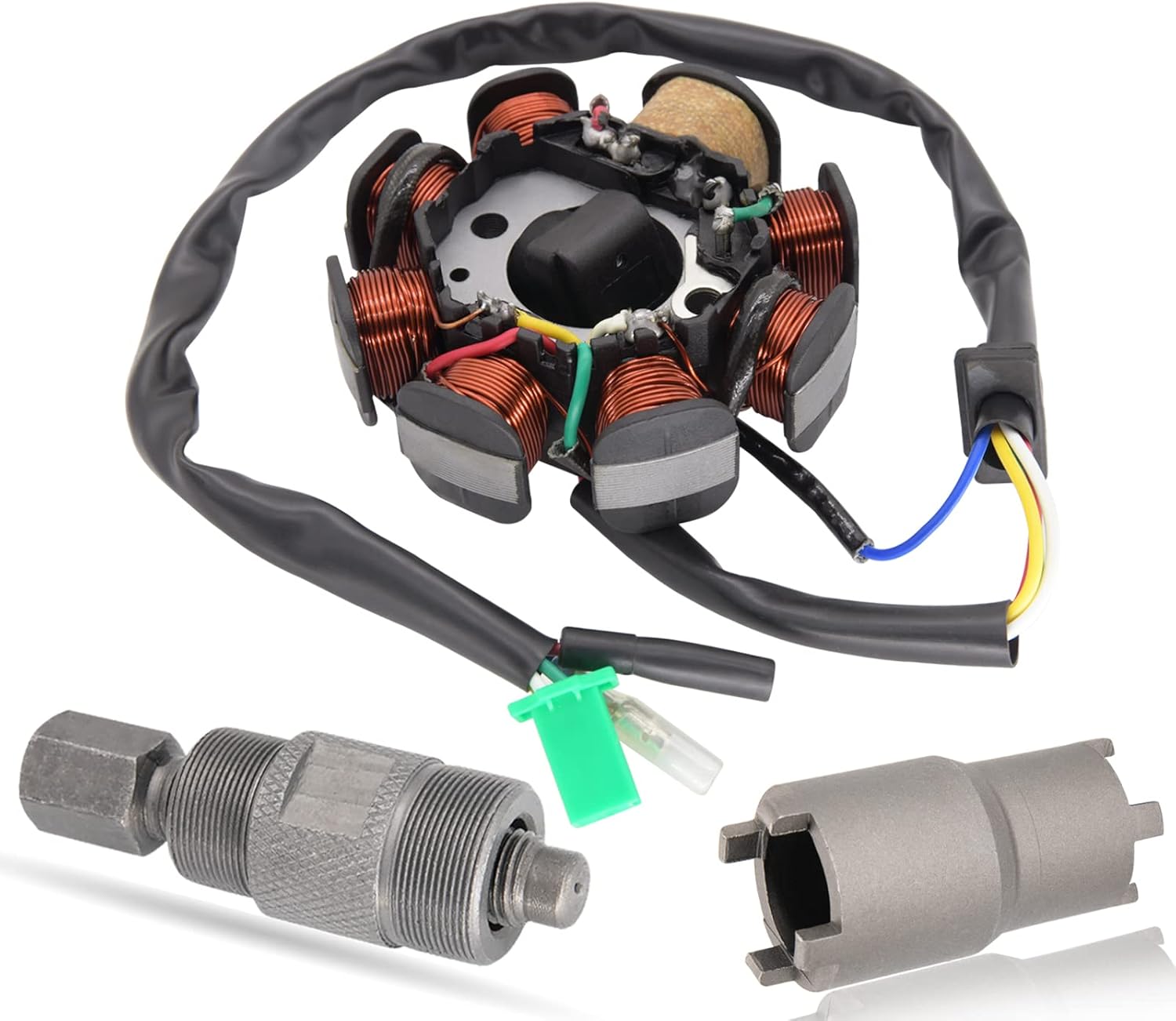 New 8 Coil Pole Magneto Stator For GY6 Scooter Moped 125cc 150cc ROKETA TAOTAO E - Foto 8