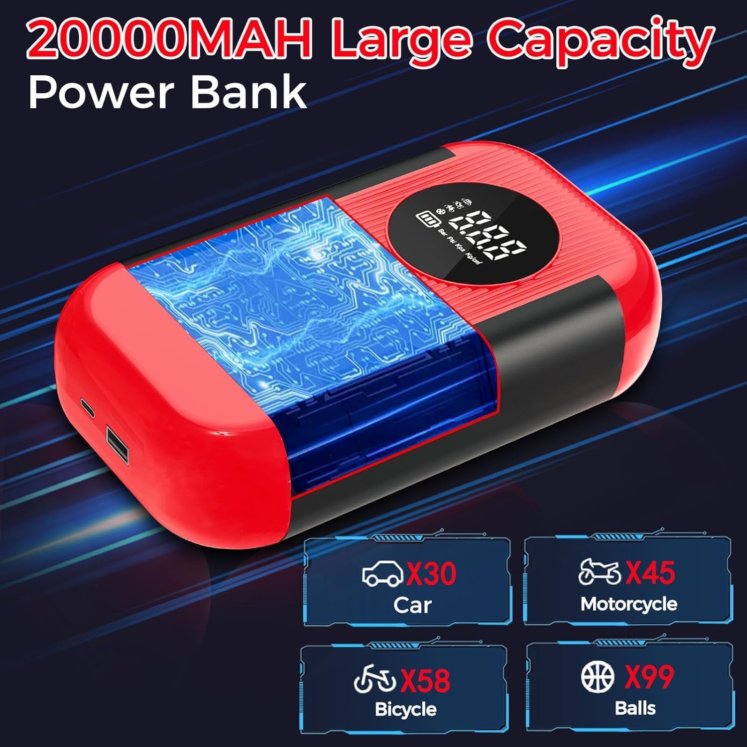 Rev Up Your Roadside Readiness: The Ultimate 5000A Jump Starter with Air Compressor!