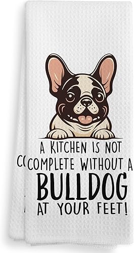 Miniatura 1 de NOQL Toallas de cocina y paños de cocina Bulldog, regalos de bulldog para mujeres y hombres, decoración de bulldog, regalos para perros, decoración