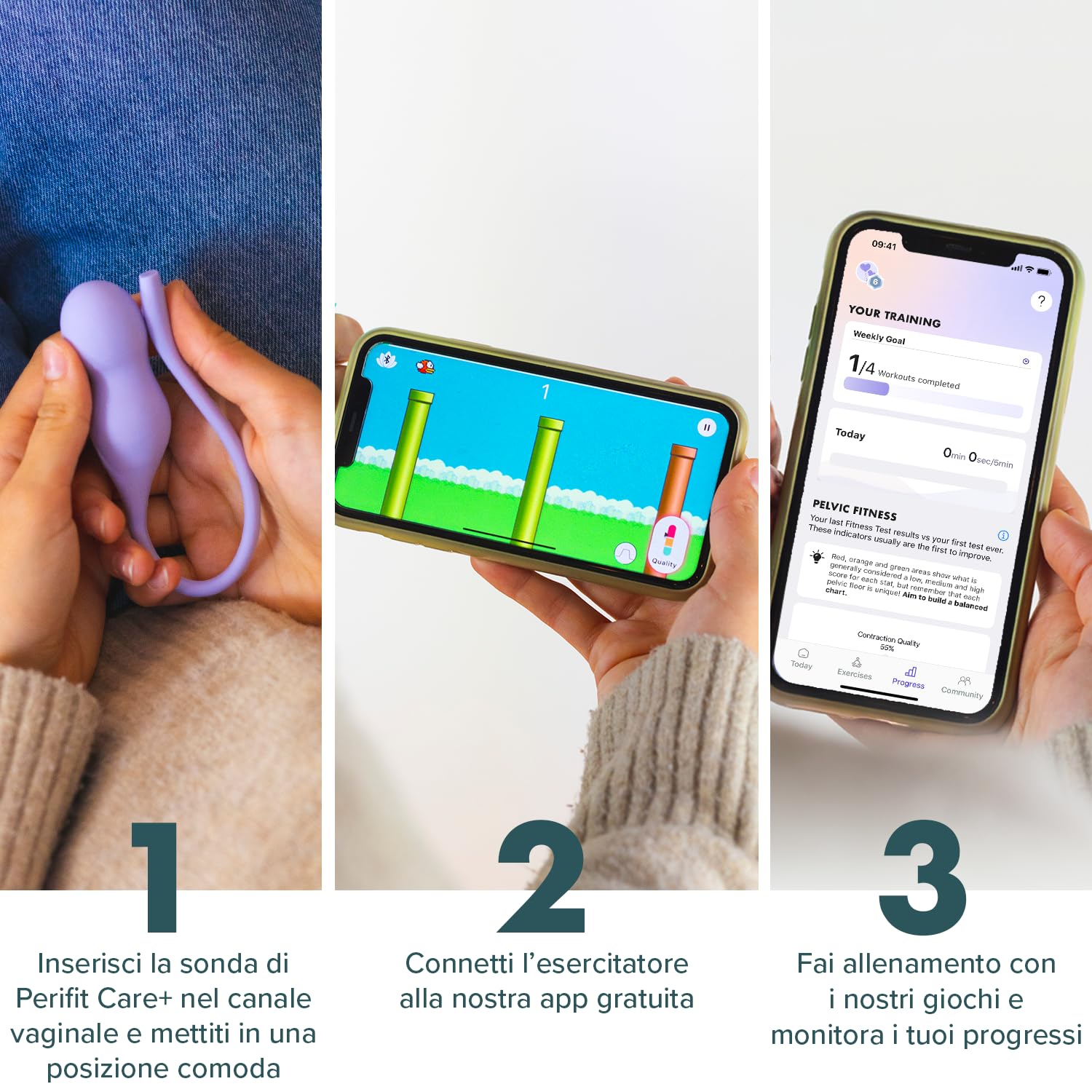 Perifit Care+ | Sonda pelvica Kegel con App | Rafforza il tuo pavimento pelvico, migliora il controllo della vescica e velocizza il recupero postnatale