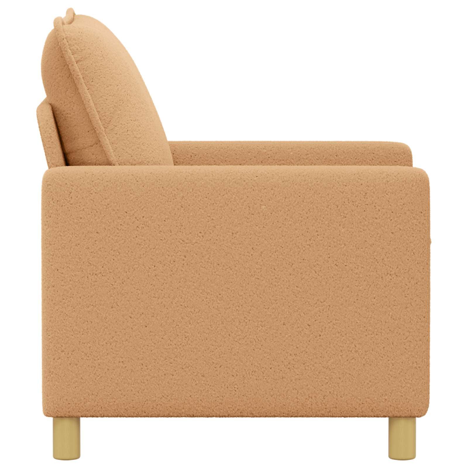 Divano in Tessuto Beige 126 x 81 x 87,5 cm con Struttura in Metallo, Fodera Removibile, Posti 2, Design Moderno per Soggiorno Ufficio e Angoli Lettura