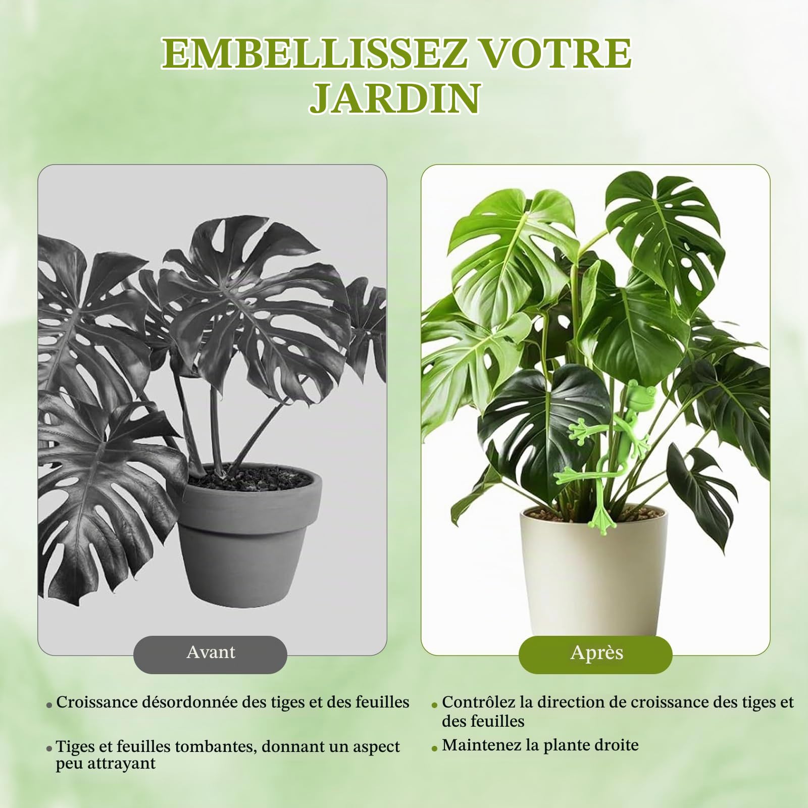 6 Pièces Attaches en Forme de Grenouille pour Plantes | Flexibles Pliables Attaches de Câble, Ajustables Réutilisables Décoratifs Supports pour Plantes, Grenouille Decoration Jardin