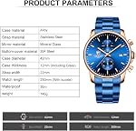 GOLDEN HOUR Men's Watches with Black Stainless Steel and Metal Casual Waterproof Chronograph Quartz Watch, Auto Date in Colorful Hands