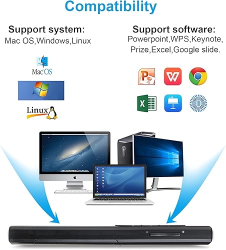 Miniatura 4 de (2 unidades) Inalámbrico Presentador Remoto, Clicker de Presentación con Hipervínculo y Volumen Control Remoto PowerPoint Office Presentación