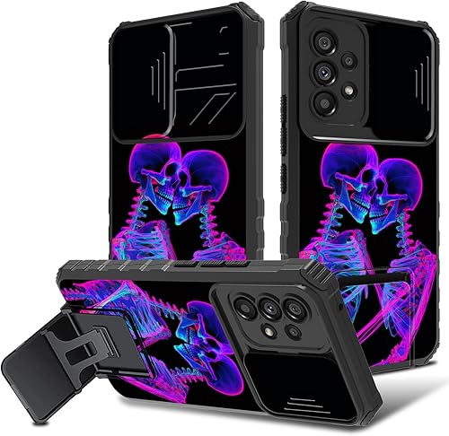 Miniatura 8 de Funda para Samsung Galaxy A53 5G con cubierta de cámara y soporte de soporte, resistente a prueba de golpes, TPU funda protectora para Samsung