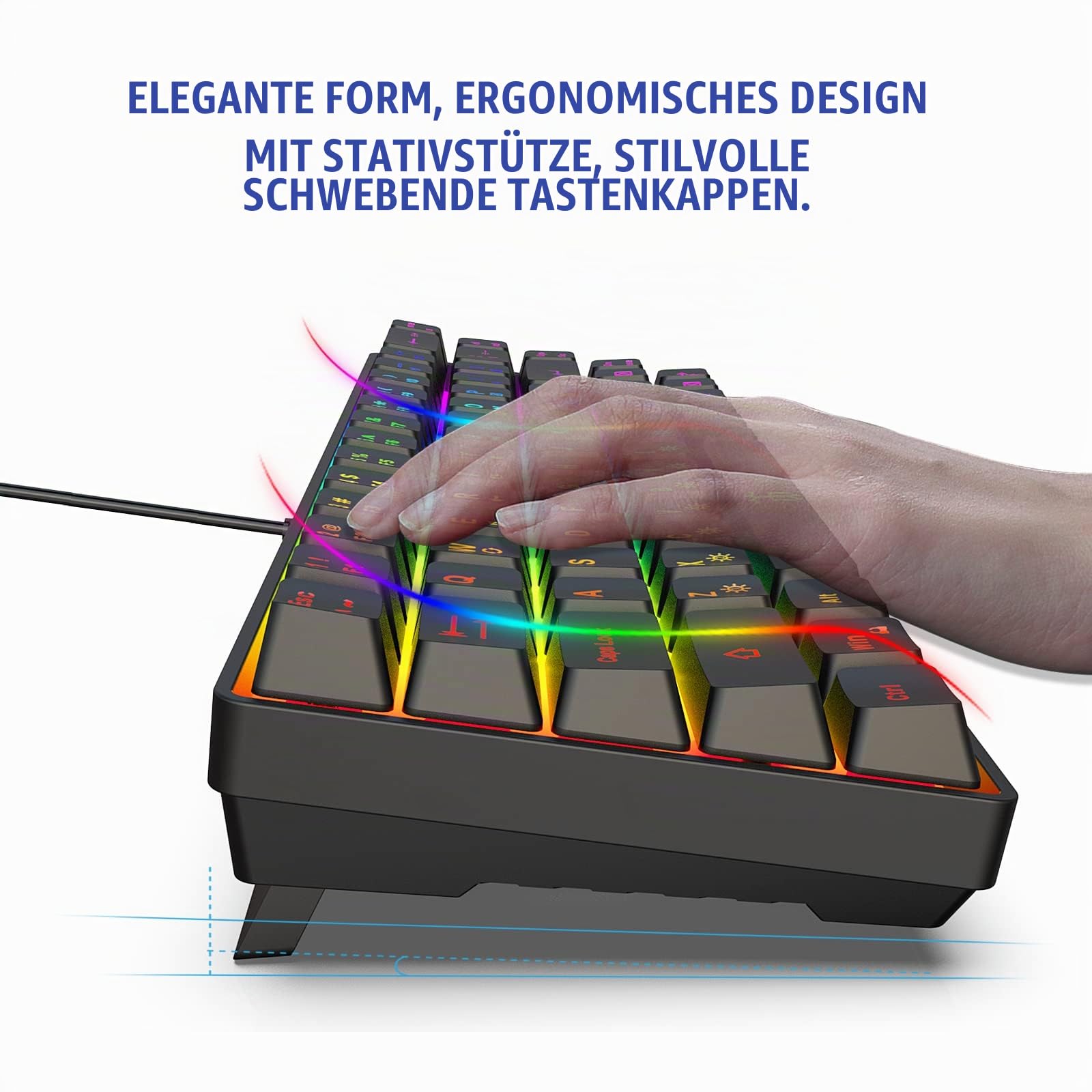 Snpurdiri 60% Percent Gaming Tastatur (schwarz 68 Tasten)