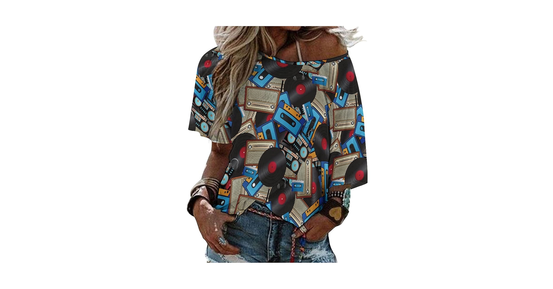 トップス 00s archive L.G.B. off shoulder shirt 00s archive L.G.B. off shoulder shirt