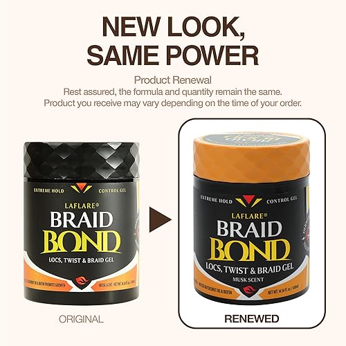 Miniatura 2 de Laflare Gel trenzado de 1 libra a granel para cabello natural y de niños, acondicionador profesional vegano, gel nutritivo, brillo para trenzar
