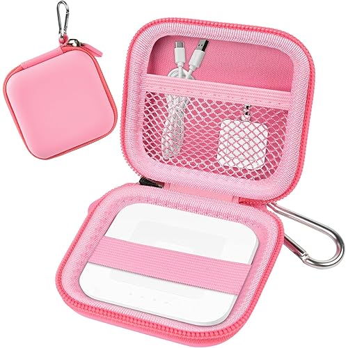 Chip Card Reader Scanner Case, Hard Carrying Bag Holder Fits Square A-SKU-0485 Contactless and Chip Reader with USB Charge Cable for EMV Chip Cards/Apple Pay/Android Pay/More - Pink