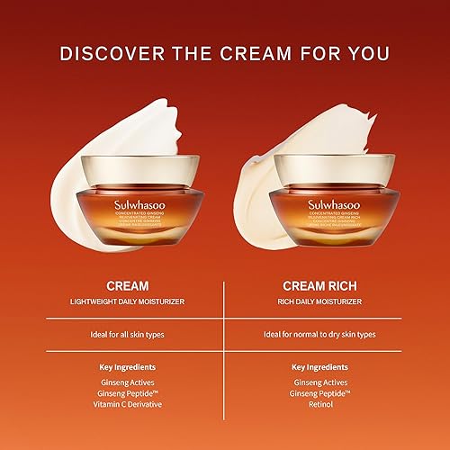 Miniatura 6 de Sulwhasoo Crema rejuvenecedora concentrada de ginseng rica - Ginseng coreano y péptido antienvejecimiento rico hidratante con retinol para arrugas,