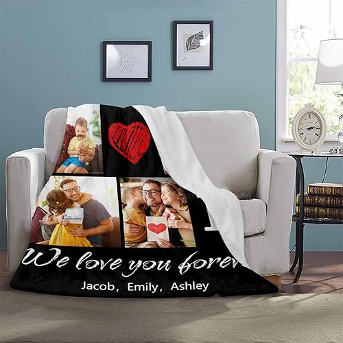Miniatura 4 de Manta personalizada para papá y papá en el Día del Padre con manta personalizada como regalo I Love You Dad, manta personalizada con foto, 40 x 50