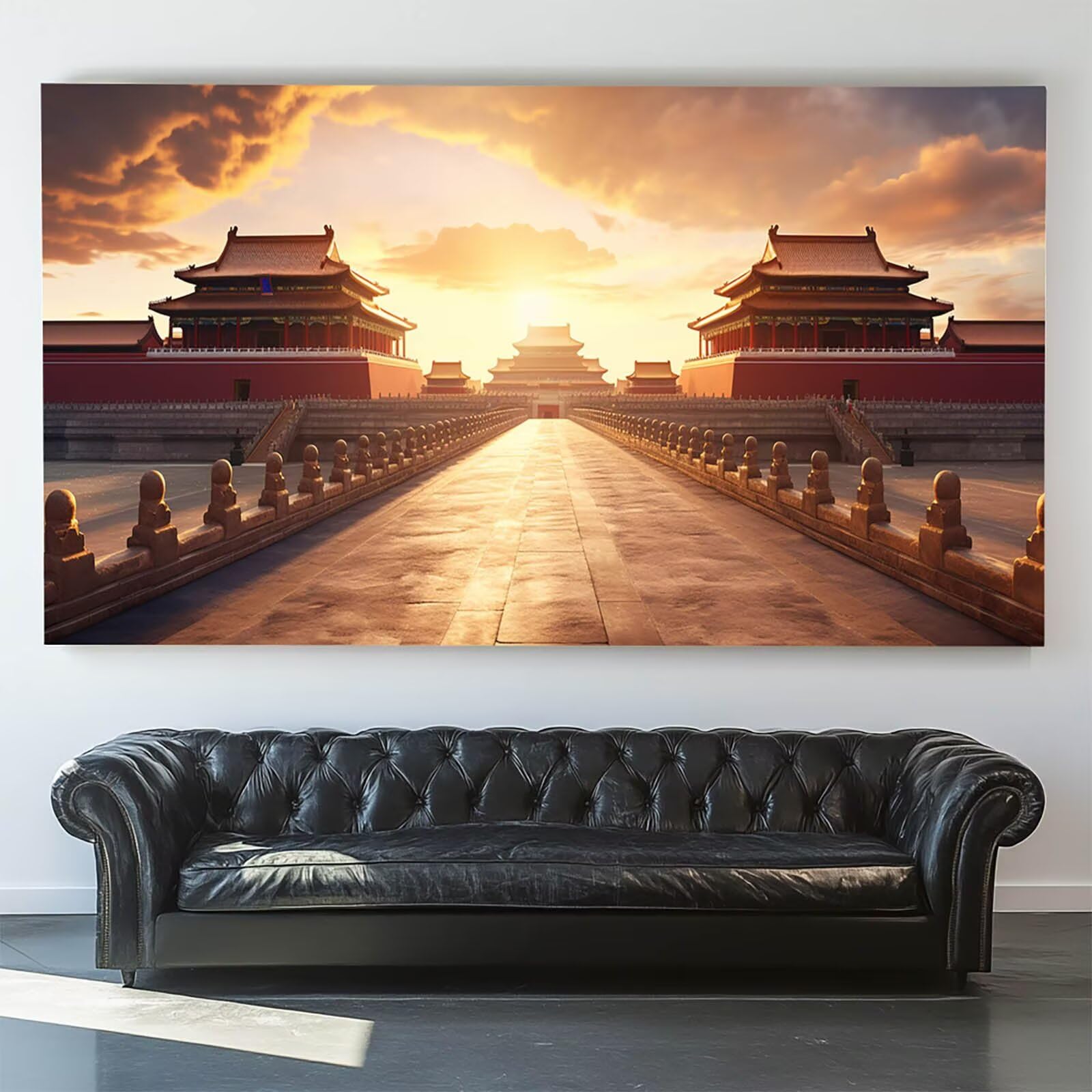 Pintar por Numeros Adultos Ciudad Prohibida, Pintar por Numeros Niños Kit Manualidades Adultos Paisaje Cuadros para Pintar por Numeros Pintura Acrílico,Cuadros Decoracion Salon Modernos 80X160cm 7-F-E