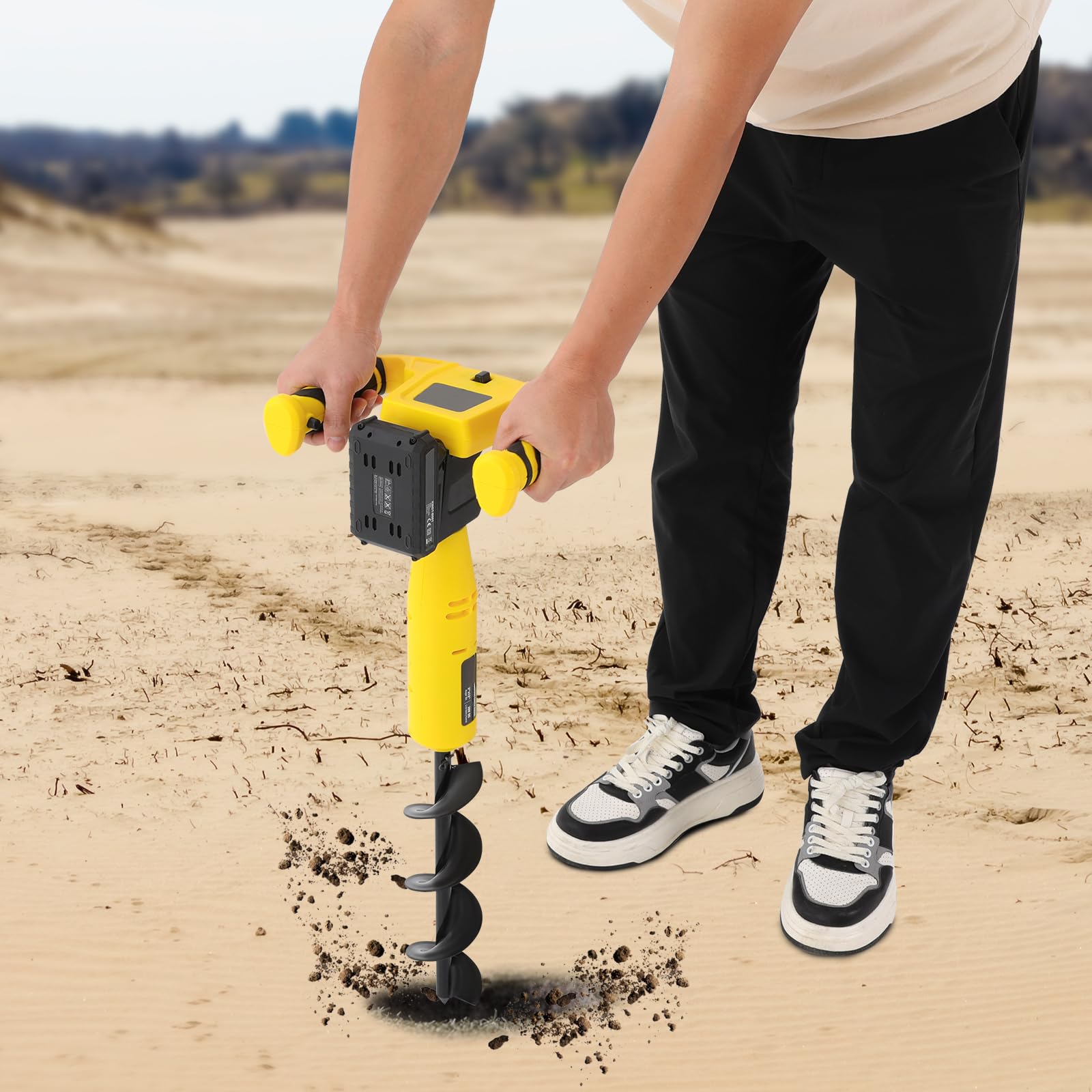 Scavatore elettrico con batteria al litio da 2000 mAh, trivella a batteria da 7 Nm, trincavo senza fili, per scavo e trincea