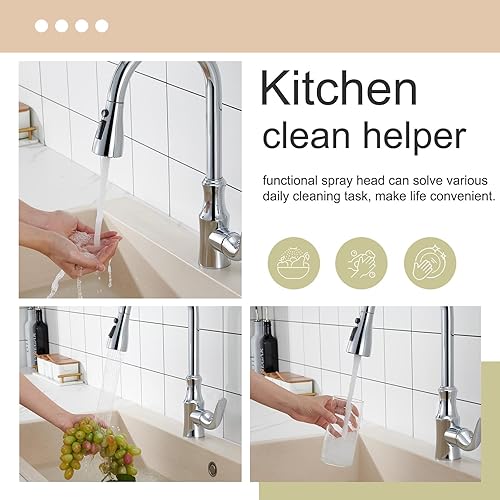 Miniatura 4 de Reemplazo de cabezal de grifo extraíble, cabezal rociador de grifo extraíble APLusee para fregadero de cocina, boquilla rociadora de grifo de