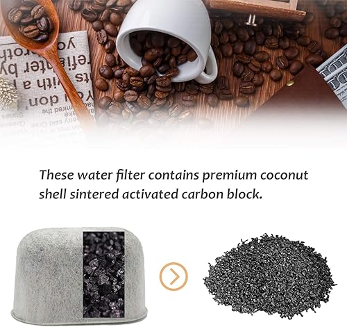 Miniatura 4 de 12 paquetes de filtros de agua de carbón de repuesto para todas las máquinas de café Cuisinart, eliminan el cloro, los olores y otras impurezas del