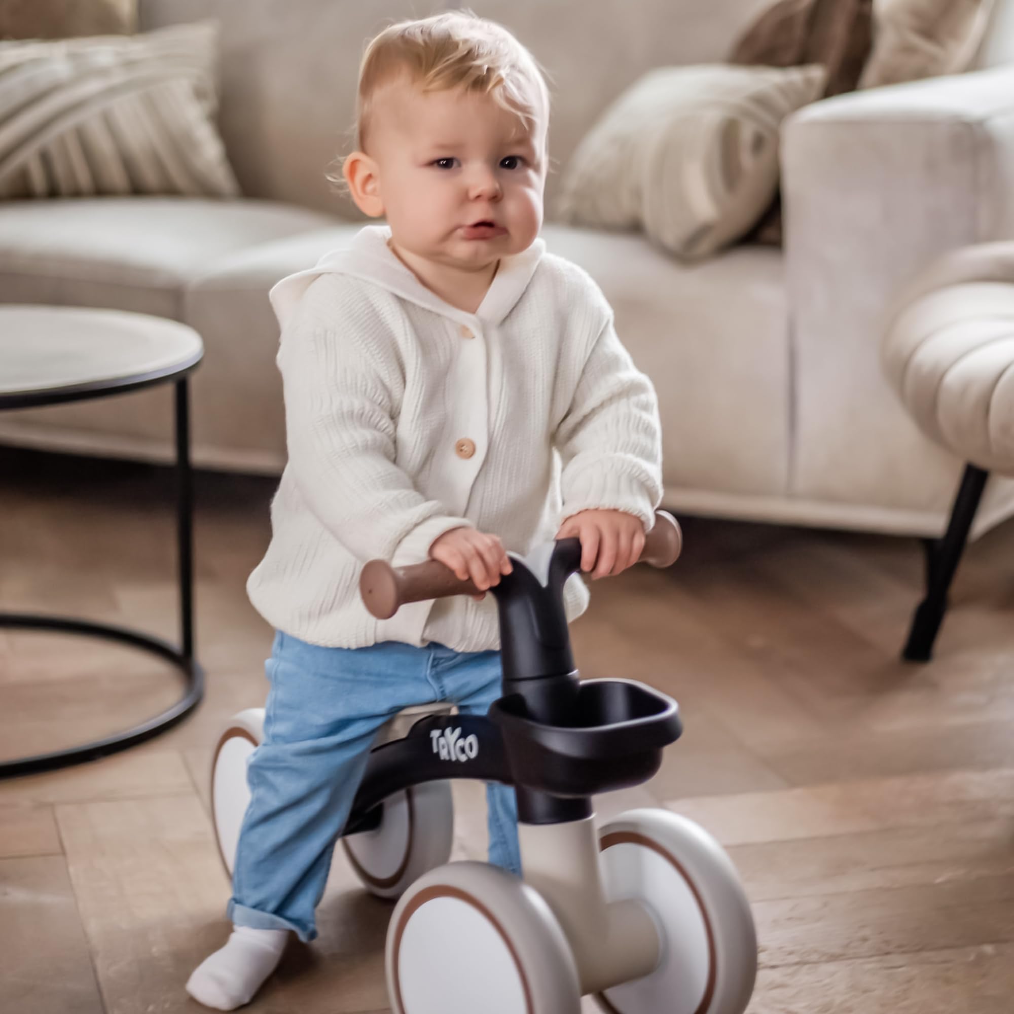 Draisienne Tryco First Bike Luna – Personnalisable avec Le prénom – draisienne Enfant en Bois – dès 2 Ans – vélo d’équilibre personnalisé