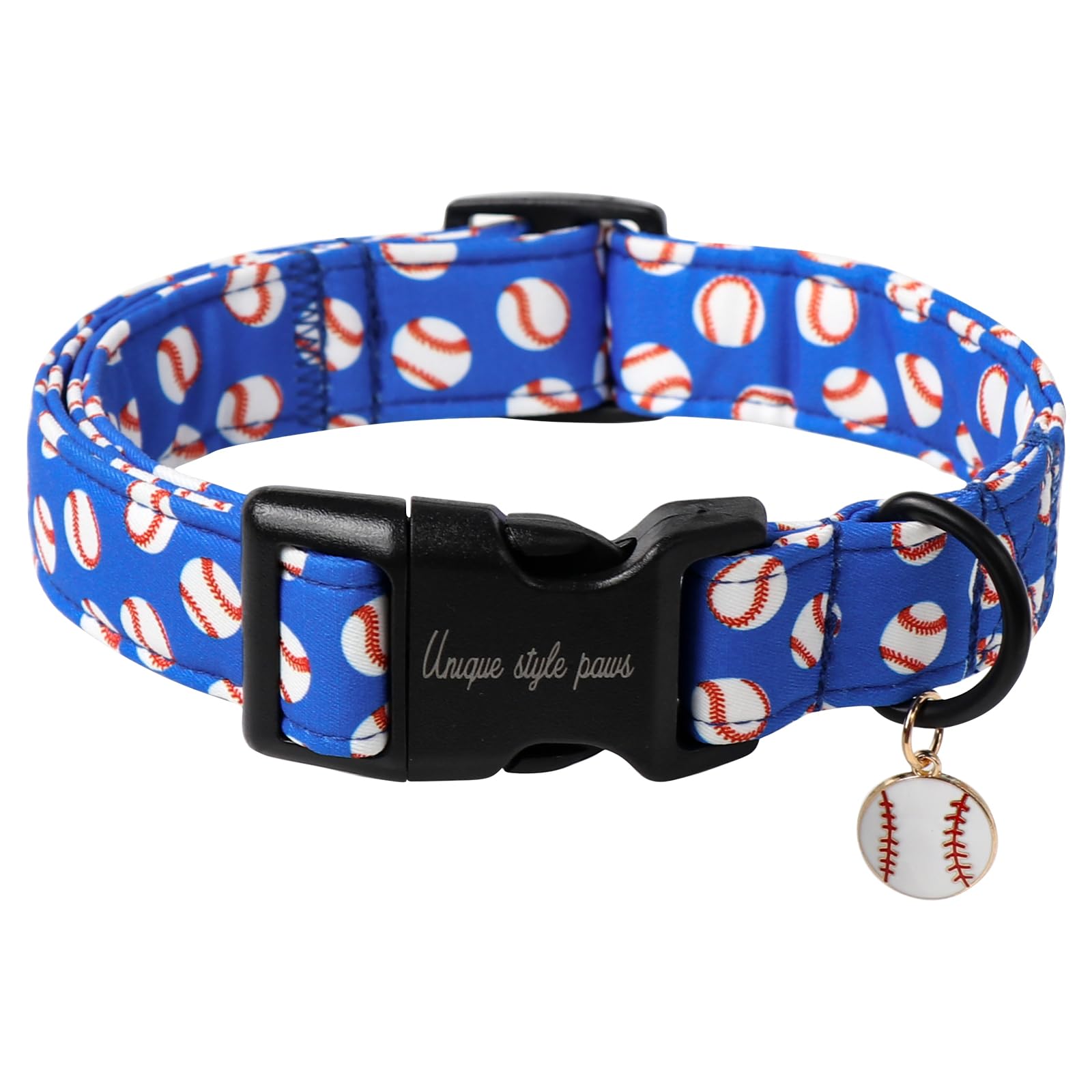 Summer Dog Collar,Unique Style Paws Blue Ball Collars for Dog Cotton Puppy Collar with Lightweight Plastic Buckle for Small Medium Large Boy Girl Dogs
