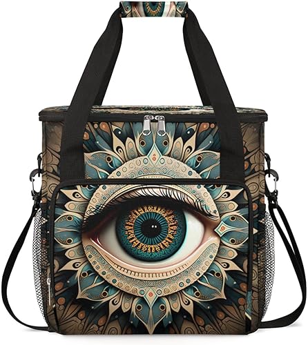 Ethnic Devils Eye - Bolsa de café de viaje compatible con Keurig K-Mini o K-Mini Plus, portátil, de una sola porción con bolsillos para almohadilla