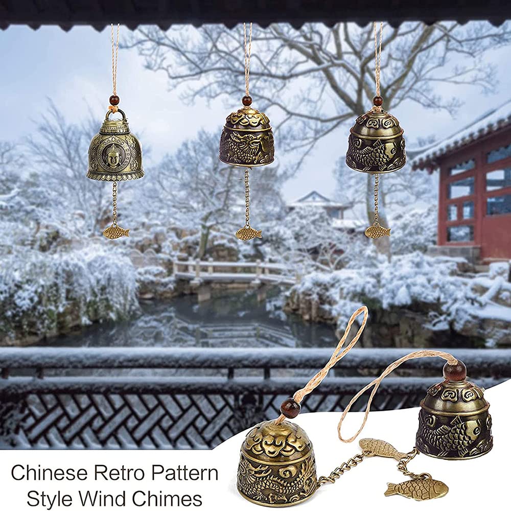 3 Pezzi Campana Appendere Vintage, Campanella a Vento, Windchime Vintage Campane, Vintage Wind Chimes Campana, Campana Feng Shui da Giardino, per Giardino di casa Hanging Good Luck Blessing