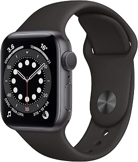 Apple Watch Series 6 40mm (GPS) - Space Grey Aluminium Case with Black Sport Band (Renewed)