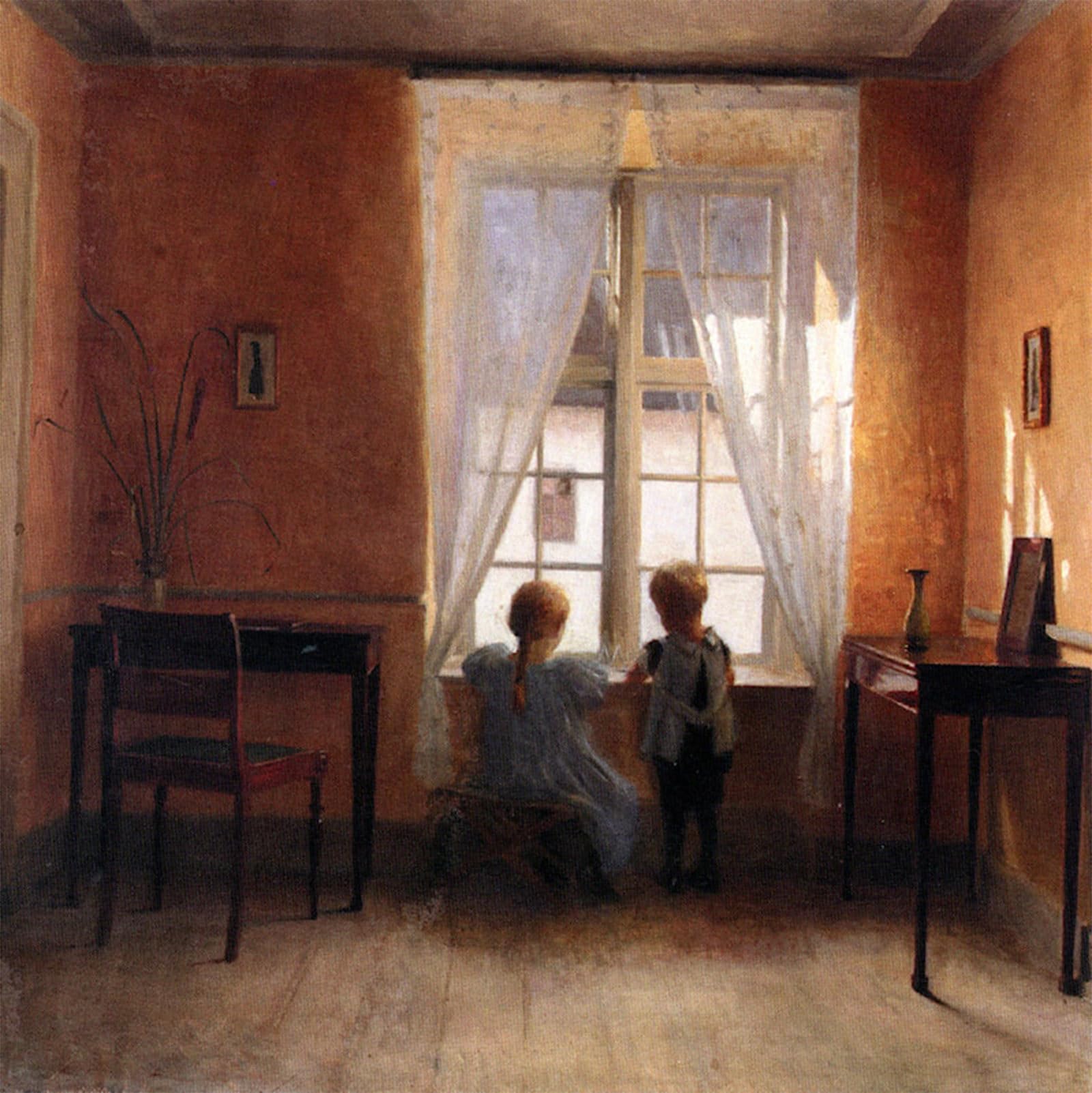 SERENDIPITP Vintage Wall Art Canvas Nordic Poster Canvas Print Picture Ved Vinduet by Peter Vilhelm Ilsted Wall Art Poster for Home Decor 60x90cm