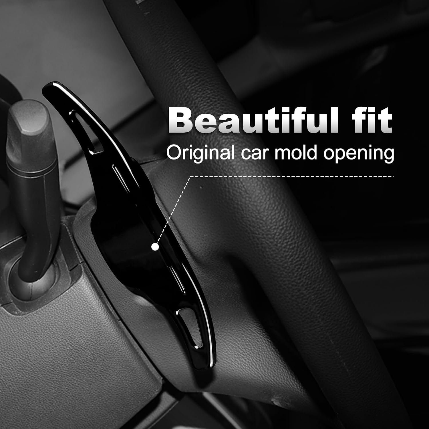 KUNGKIC for Cadillac CT6 2015 2016 2017 2018 Steering Wheel Paddle Shift ABS DSG Extensions Decoration Interior Accessories 2 PCS Black