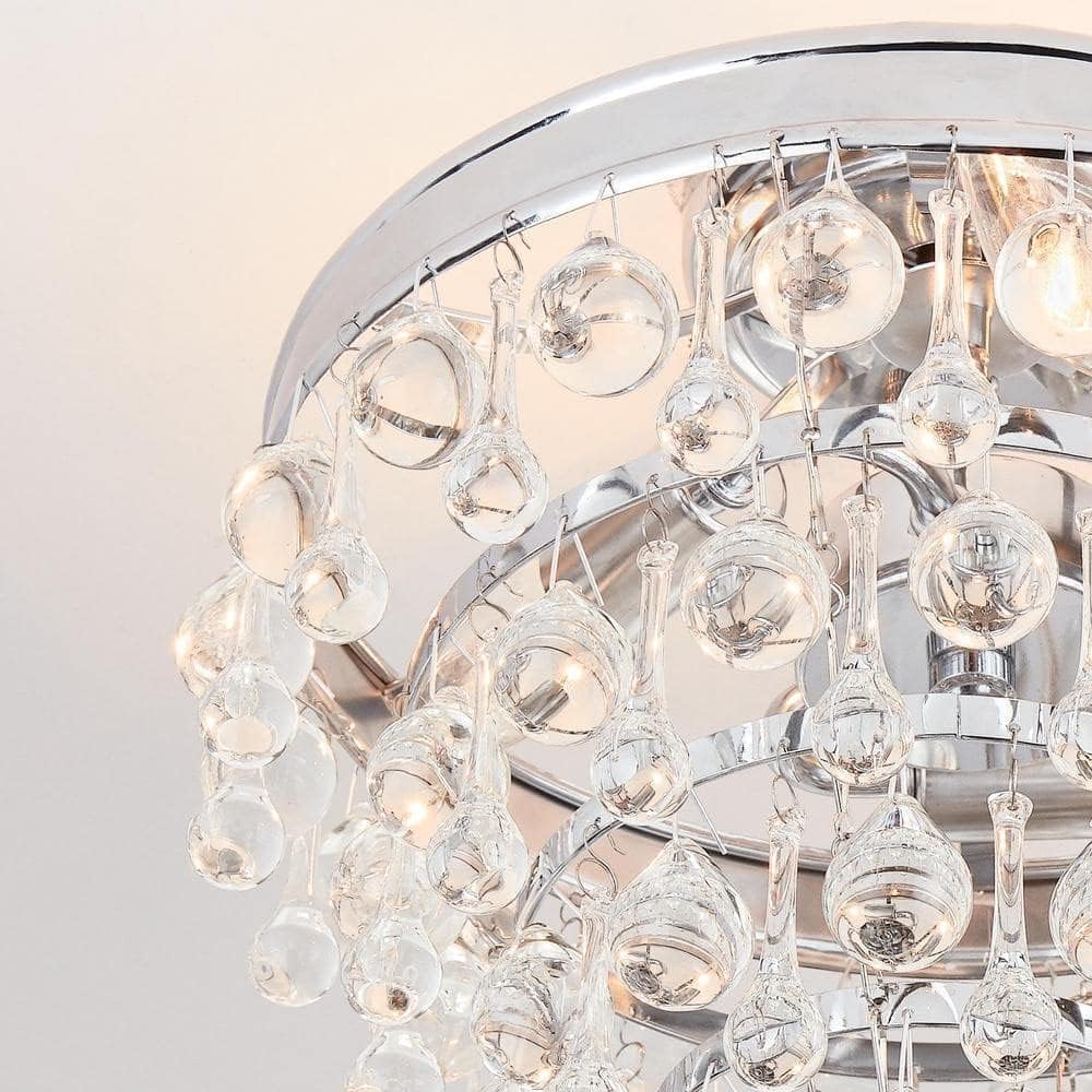 Exclusive 3-Light Chrome Crystal Semi-Flush Mount Weekly Top Sale 3-Light Chrome Crystal Semi-Flush Mount