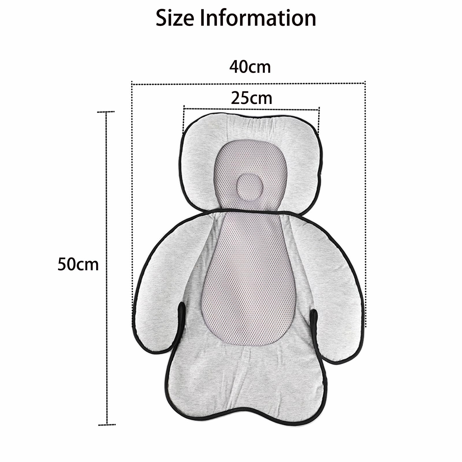 iFCOW Cojín para cochecito de bebé, cojín de asiento de coche para bebé con almohada extraíble para la cabeza universal para cochecito infantil y cojín de apoyo para la cabeza y el cuerpo