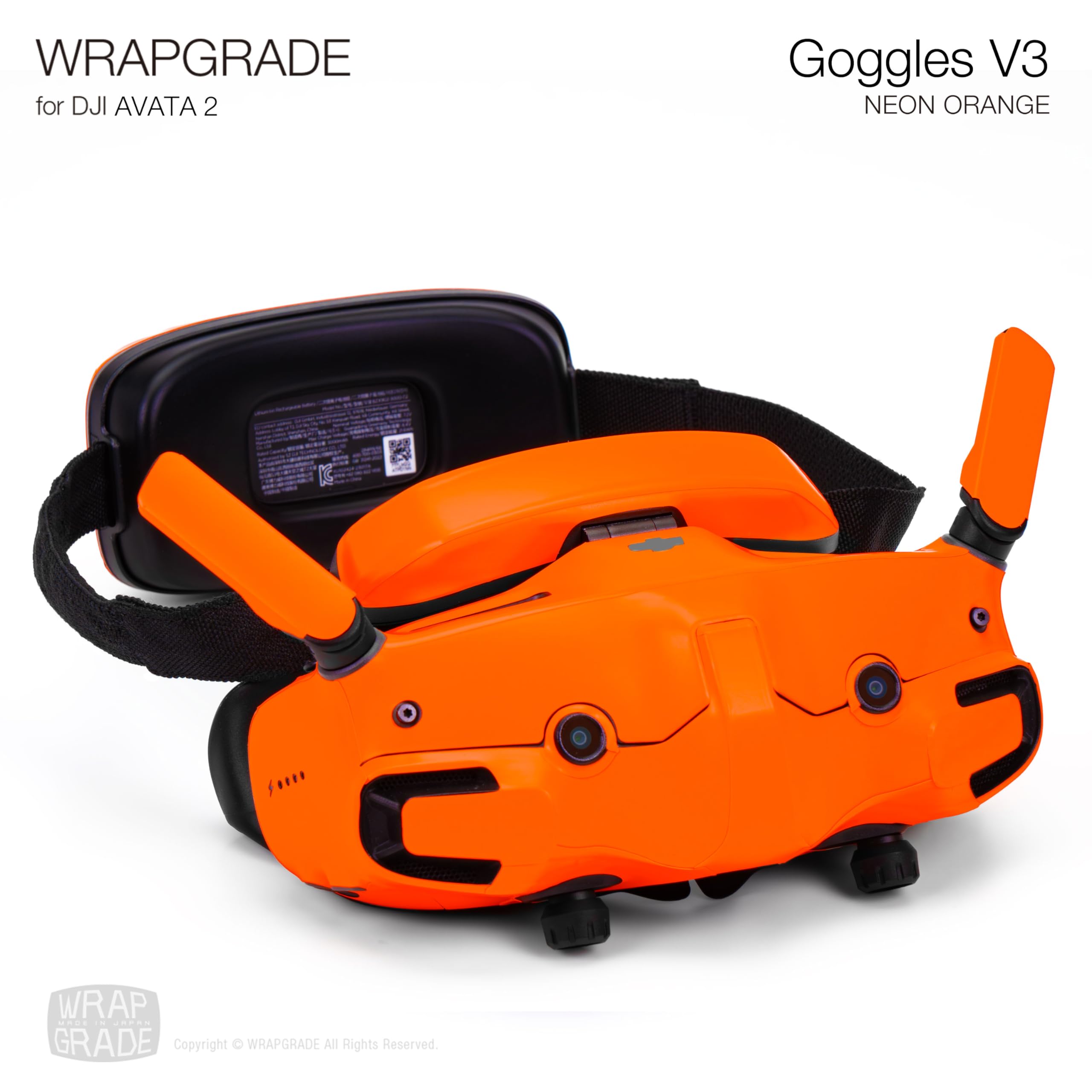 WRAPGRADE Skin Stickers for DJI Goggles 3 (Neon Orange) - Image 4