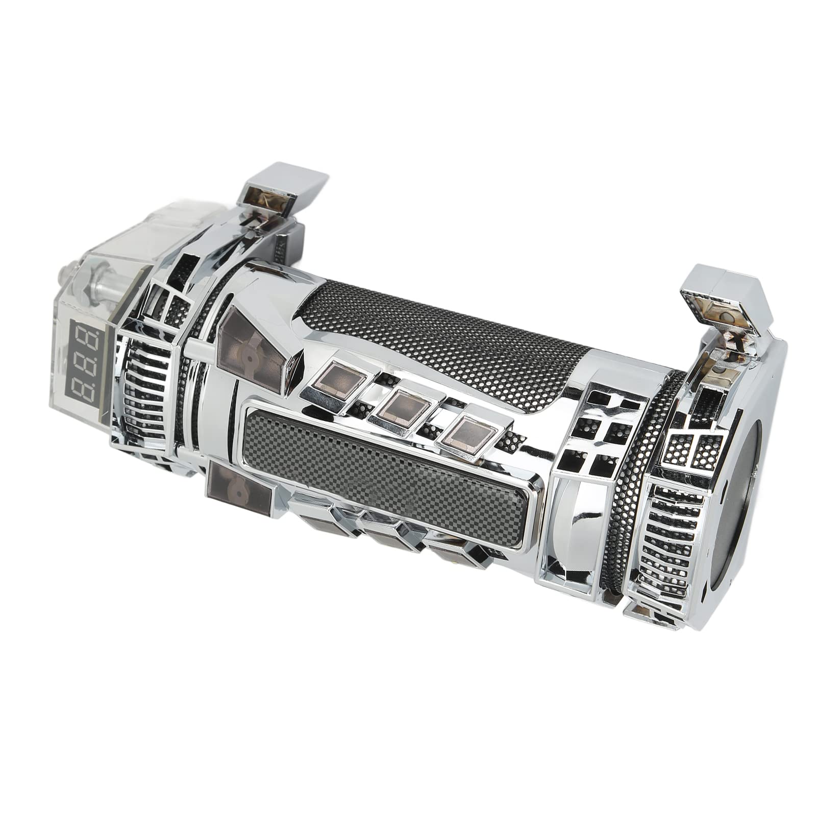 Tbest 4 Cyfrowy Kondensator Samochodowy z 3-cyfrowym Wyświetlaczem Napięcia, Metalowy i Abs Kondensator Mocy do Samochodowego Sprzętu Audio, Stabilizuje Napięcie dla Wzmacniaczy
