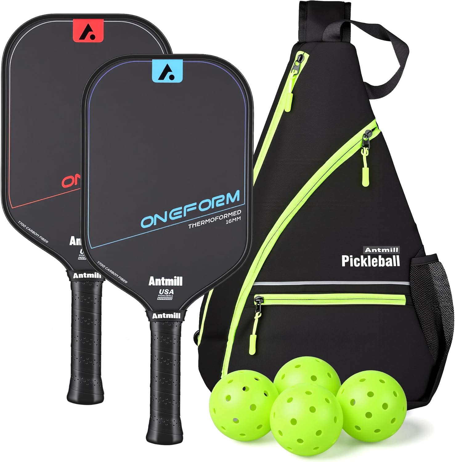 Pickleball Paddles Set of 2 – Thermoformed T700 Carbon Fiber Paddle Set, USAPA Approved