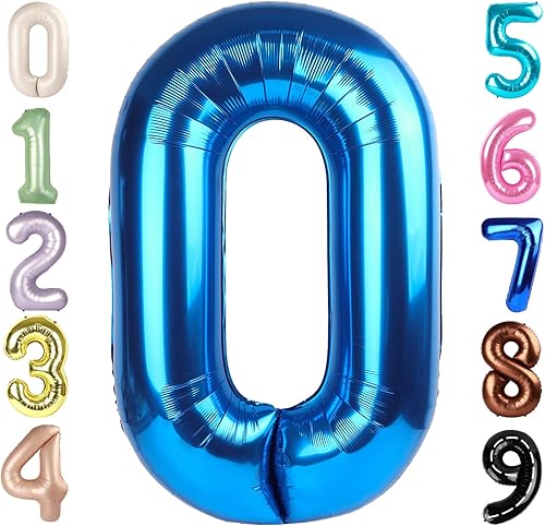 Vista 122 de Globos del números 0 de 40 pulgadas para formar los números 10, 20, 30, 40, 50, 60, 70, 80, 90, 100, para decoración de cumpleaños, bodas, eventos