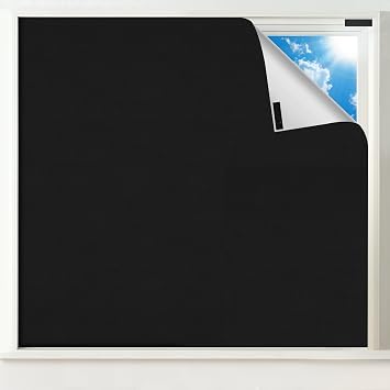 100% Blackout Curtains for Bedroom,Black Out Window Cover No Drill 39"x57"