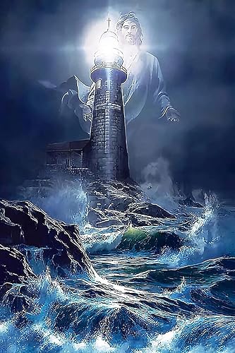 God and the Lighthouse Christian - Rompecabezas de 500 piezas para decoración familiar, rompecabezas de madera para adultos y niños, juguetes de