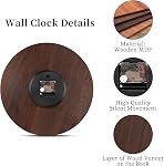 VIKMARI 14in Pink Wooden Wall Clock Roman Numerals Battery Operated Silent | Non-Ticking Vintage Round Indoor Clocks Rose Pink Style for Kitchen,Living Room,Bathroom,Bedroom