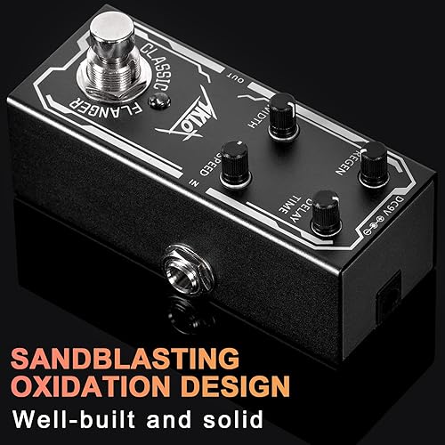 Miniatura 3 de AKLOT - Pedal de guitarra clásico Flanger, pedales de efectos eléctricos AKLOT Mini tipo individual DC 9V True Bypass